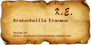 Kratochvilla Erazmus névjegykártya